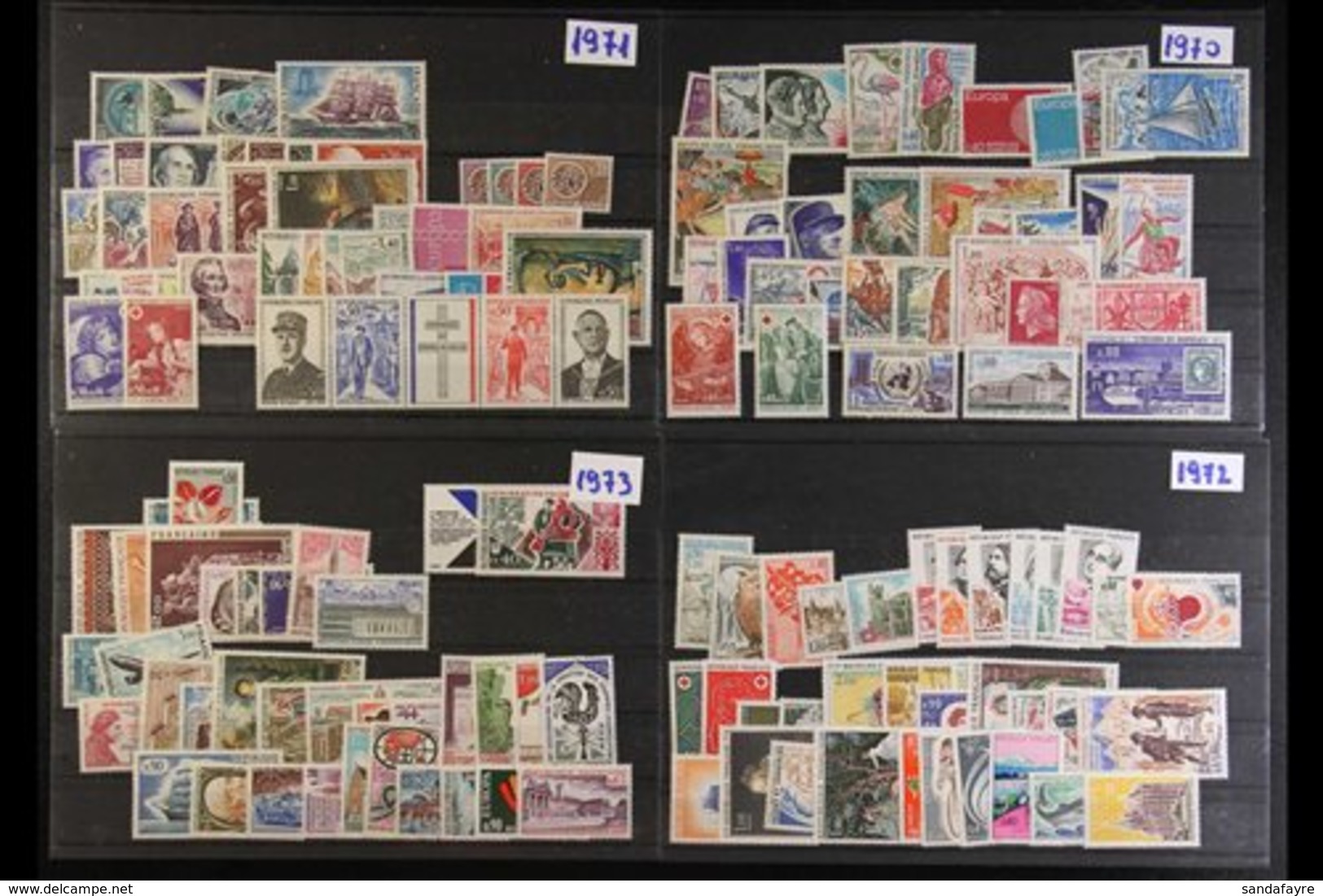 1970-1987 COMPREHENSIVE NEVER HINGED MINT COLLECTION On Stock Cards, All Different, Highly COMPLETE For The Period. Love - Other & Unclassified