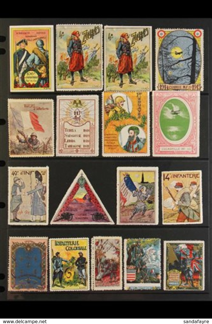 DELANDRE LABELS 1914-1916 Interesting Fine Mint Collection Of Various Colourful Delandre Labels Presented On Stock Pages - Other & Unclassified