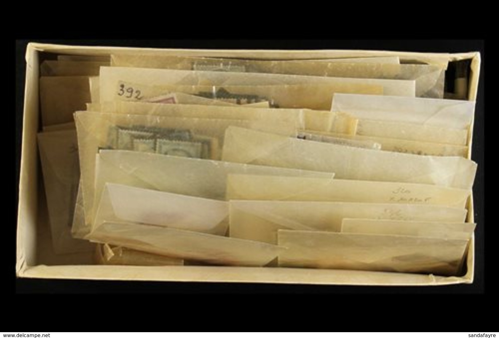OLD TIME USED GLASSINE SORTER. 1860s-1930s UNCHECKED Ranges In A Pile Of Crinkly Old Glassine Envelopes, At A Glance Inc - Other & Unclassified