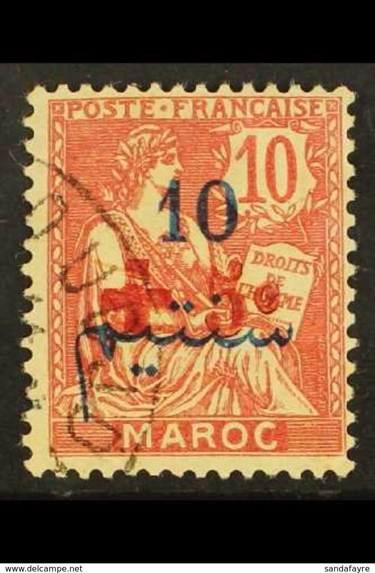 FRENCH MOROCCO 1914 5c On 10c Red Cross, Oujda Issue, Yv 56, Very Fine Used With Oujda Cds Cancel. Scarce Stamp. For Mor - Andere & Zonder Classificatie