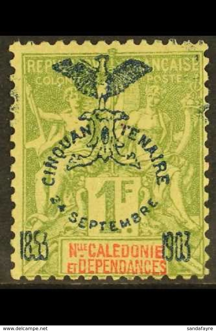 NEW CALEDONIA 1903 1fr Olive 50th Anniv, Yv 80, Fine Mint. Signed Calves. For More Images, Please Visit Http://www.sanda - Other & Unclassified
