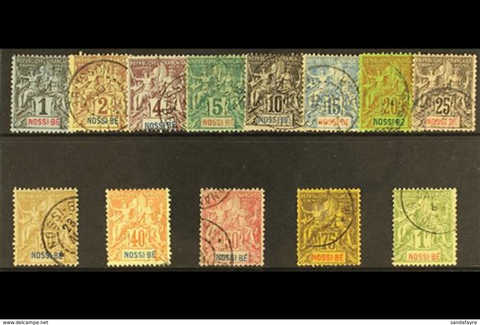 NOSSI-BE 1894 Peace And Commerce Set (SG 44/56, Yvert 27/39), Fine Used (13 Stamps) For More Images, Please Visit Http:/ - Other & Unclassified