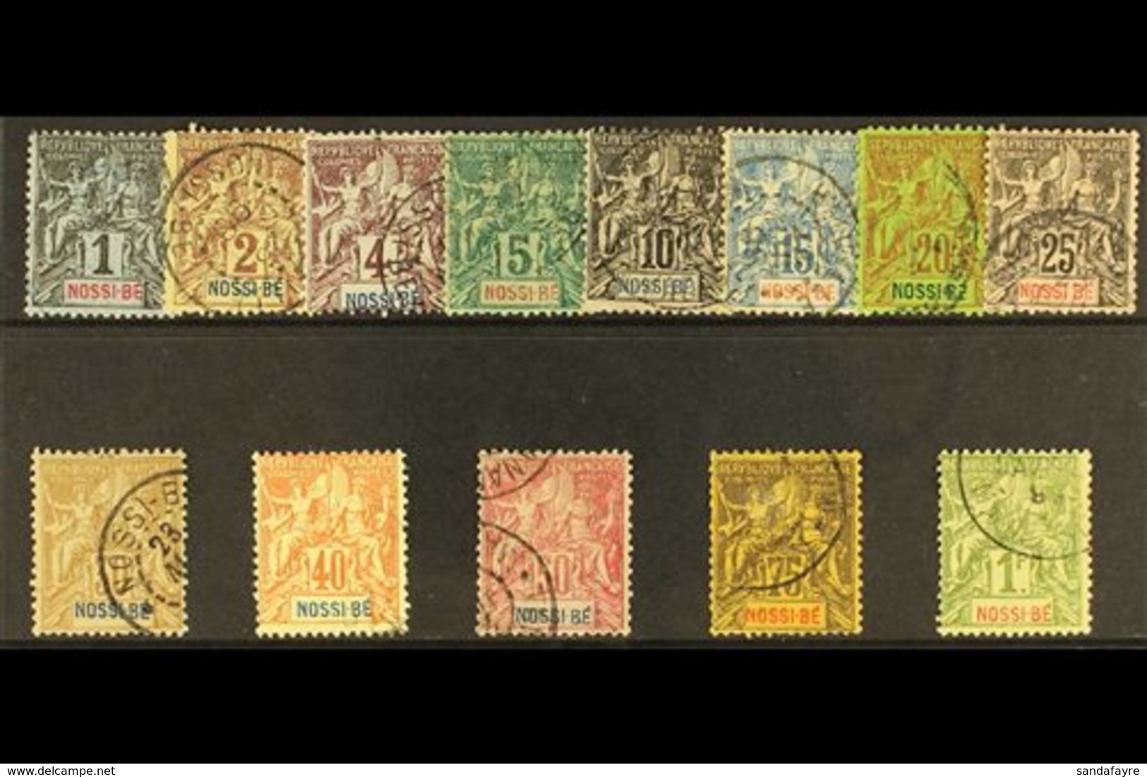 NOSSI-BE 1894 Peace And Commerce Set (SG 44/56, Yvert 27/39), Fine Used (13 Stamps) For More Images, Please Visit Http:/ - Autres & Non Classés