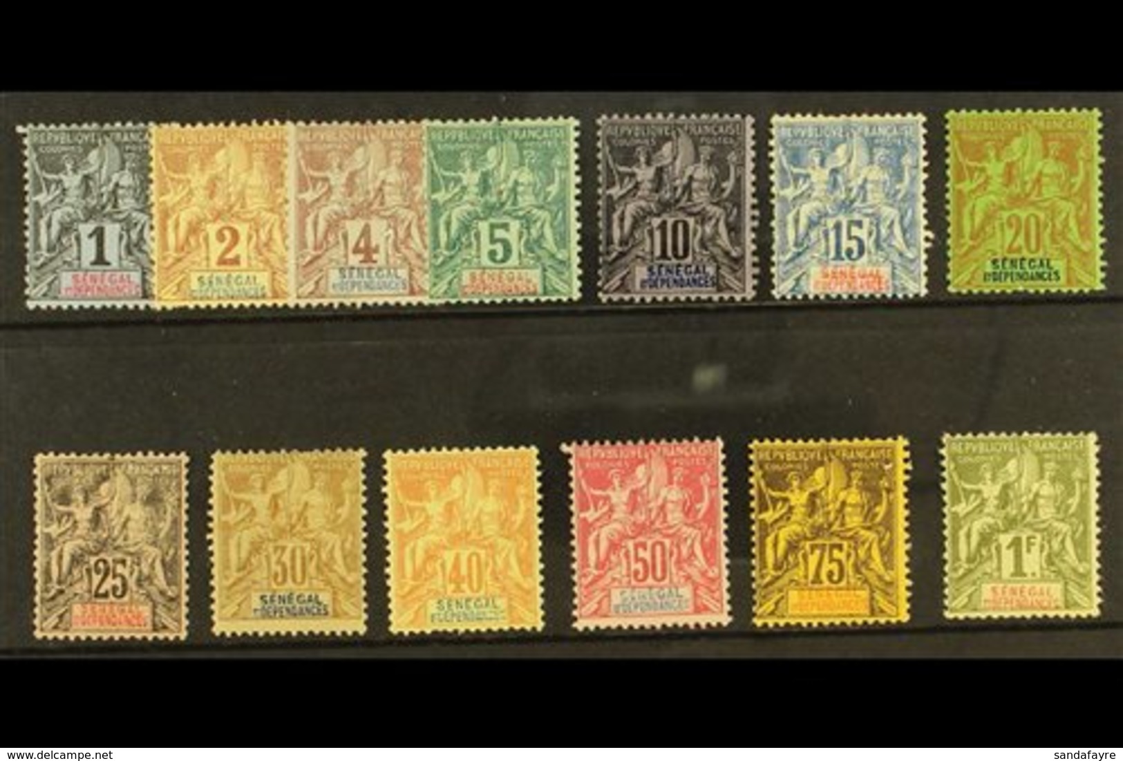 SENEGAL 1892-93 Complete Set, Yvert 8/20, Fine Mint. (13 Stamps) For More Images, Please Visit Http://www.sandafayre.com - Other & Unclassified
