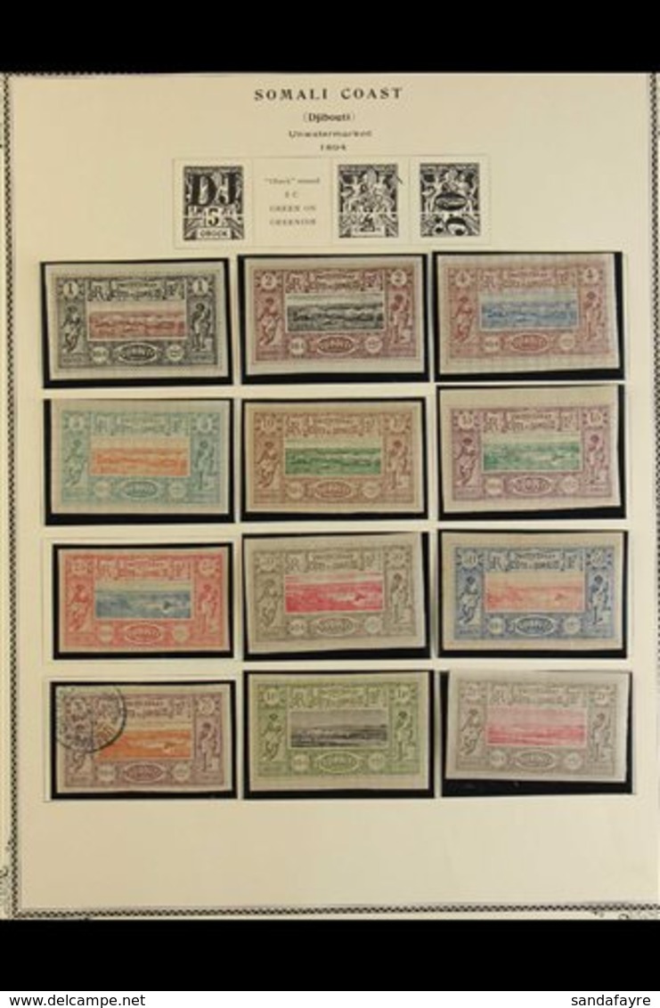 SOMALI COAST 1894-27 OLD TIME MINT/NHM & USED COLLECTION (mostly Mint/nhm) Presented In Mounts On Printed Pages. Include - Other & Unclassified