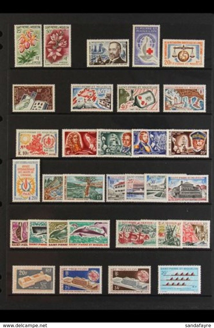 ST-PIERRE ET MIQUELON 1962-86 NEVER HINGED MINT VALUABLE COLLECTION. An All Different Collection Of Complete Sets From T - Other & Unclassified