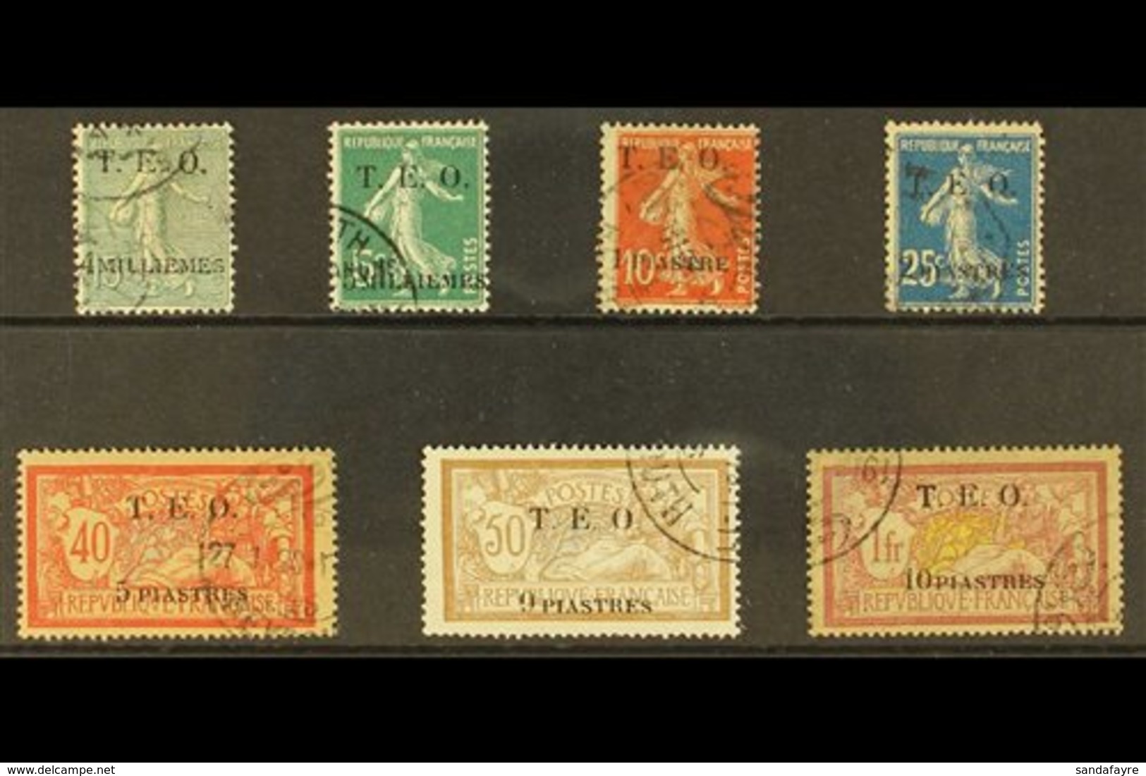 SYRIA 1919 (Nov) Values Complete From 4m To 10pi Surcharges, SG 4/10 (Yvert 4/10), Very Fine Used, Cat £495 (7 Stamps) F - Other & Unclassified