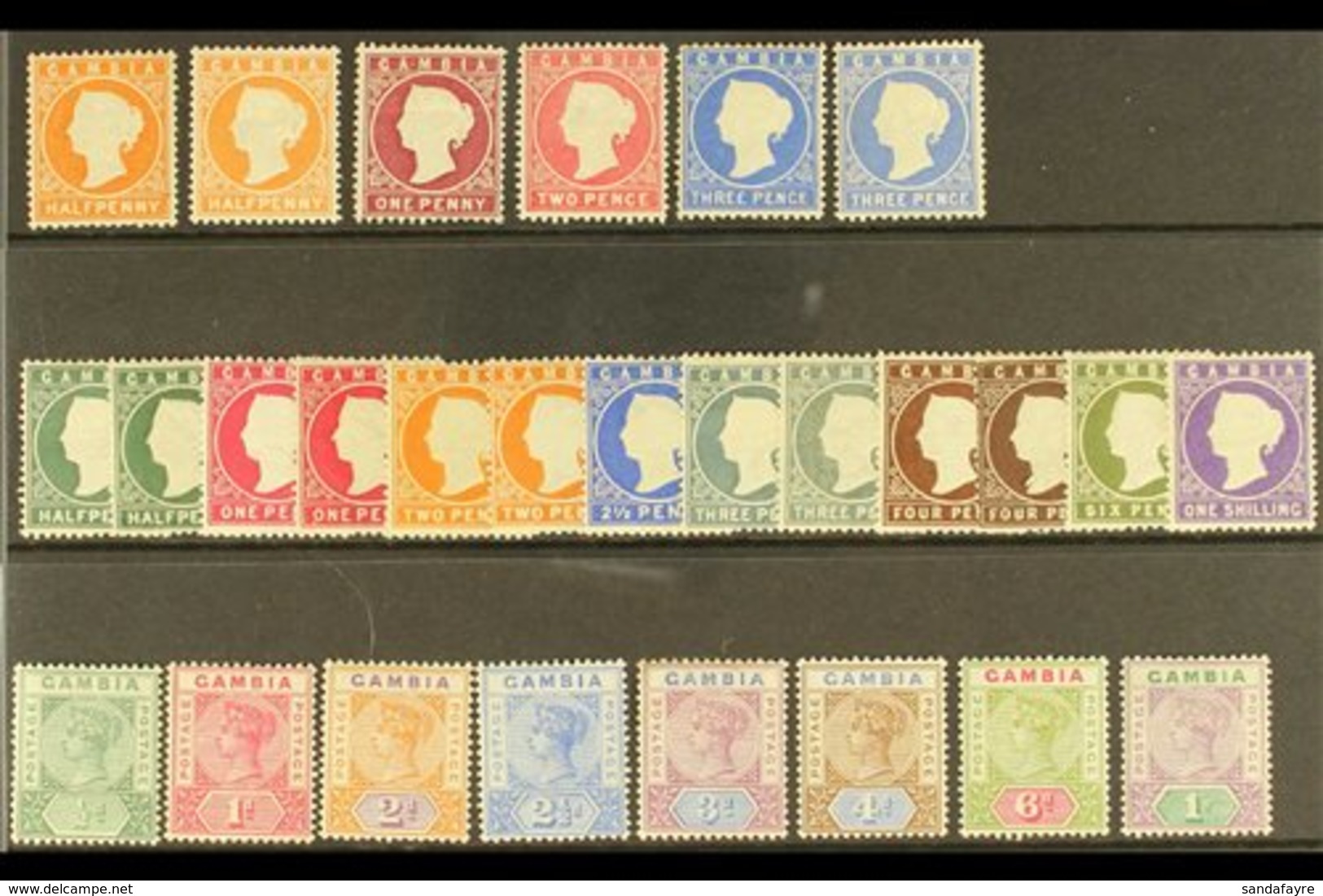 1880-1902 FINE MINT QUEEN VICTORIA COLLECTION Presented On A Stock Card That Includes 1880-81 Wmk Upright ½d (x2), 1d, 2 - Gambia (...-1964)