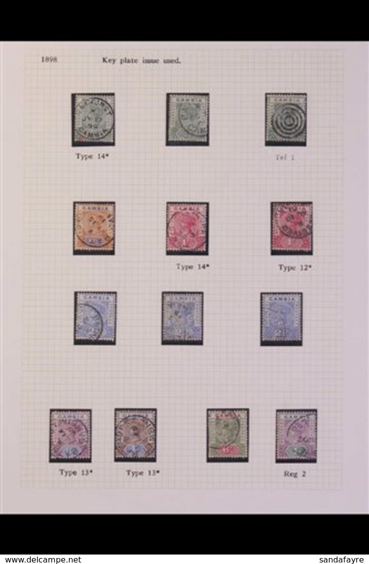 1898-1902 Complete Set, SG 37/44, Fine Used On An Album Page Displaying Postmarks, And With Additional ½d X2, 1d, And 2½ - Gambia (...-1964)
