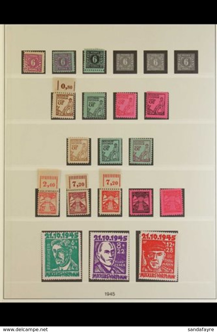 RUSSIAN ZONE MECKLENBURG-VORPOMMERN 1945-1946 VERY FINE MINT (much Never Hinged) All Different Collection On Album Pages - Other & Unclassified