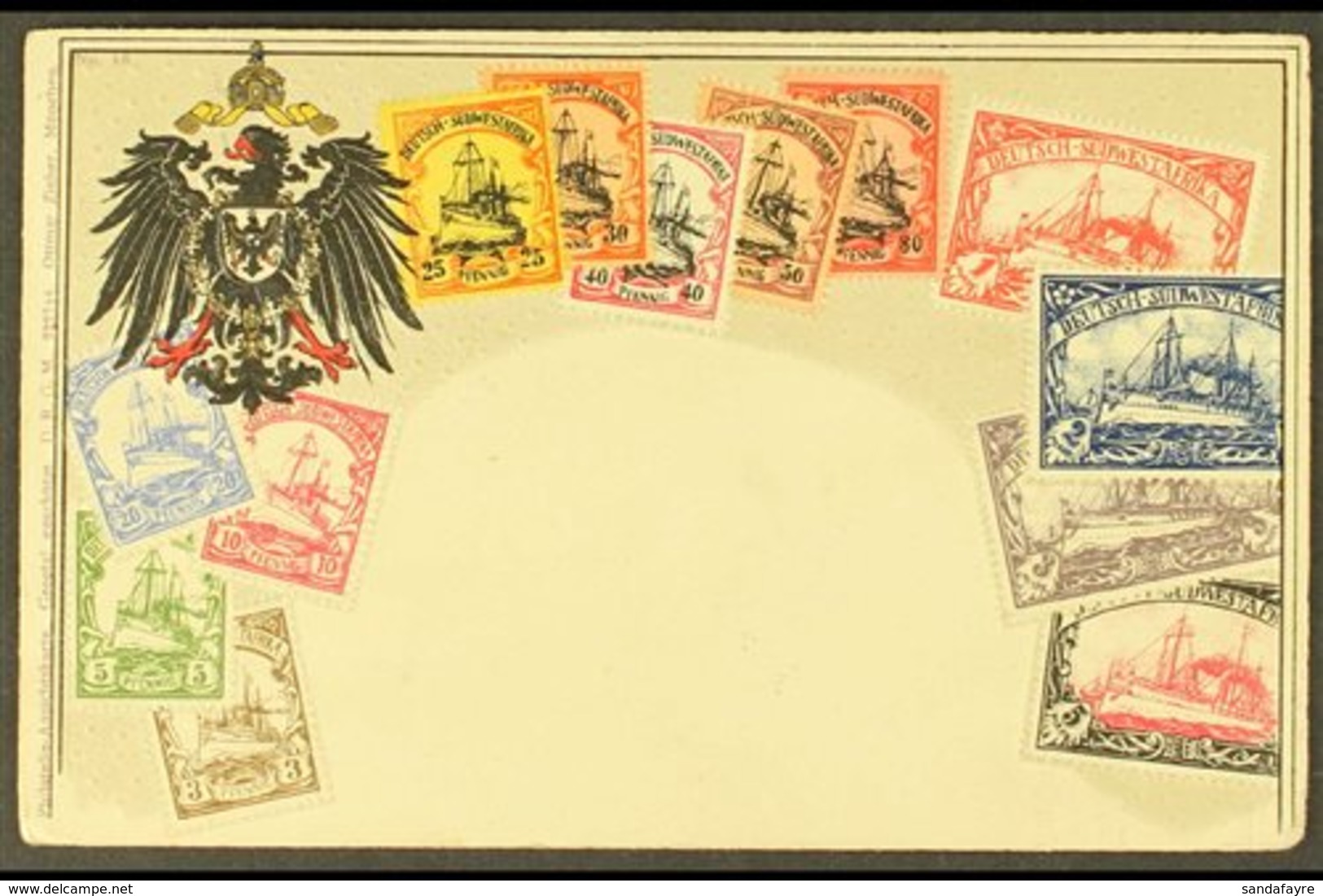 SOUTH WEST AFRICA 1909 Three Attractive Post Cards (one Embossed With Coloured SWA Stamp Illustrations) All Sent To Engl - Other & Unclassified