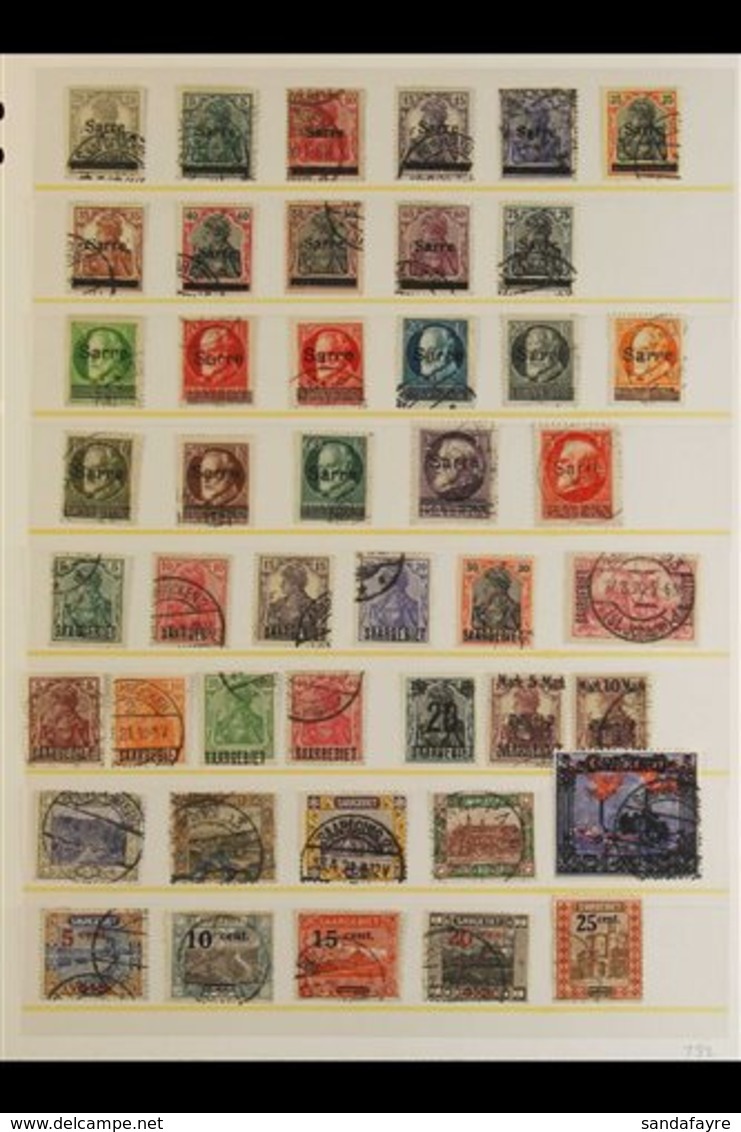 1920-1934 FINE USED COLLECTION On Stock Pages, ALL DIFFERENT, Includes 1920 "Sarre" Opts On Germany Most Vals To 75pf In - Altri & Non Classificati