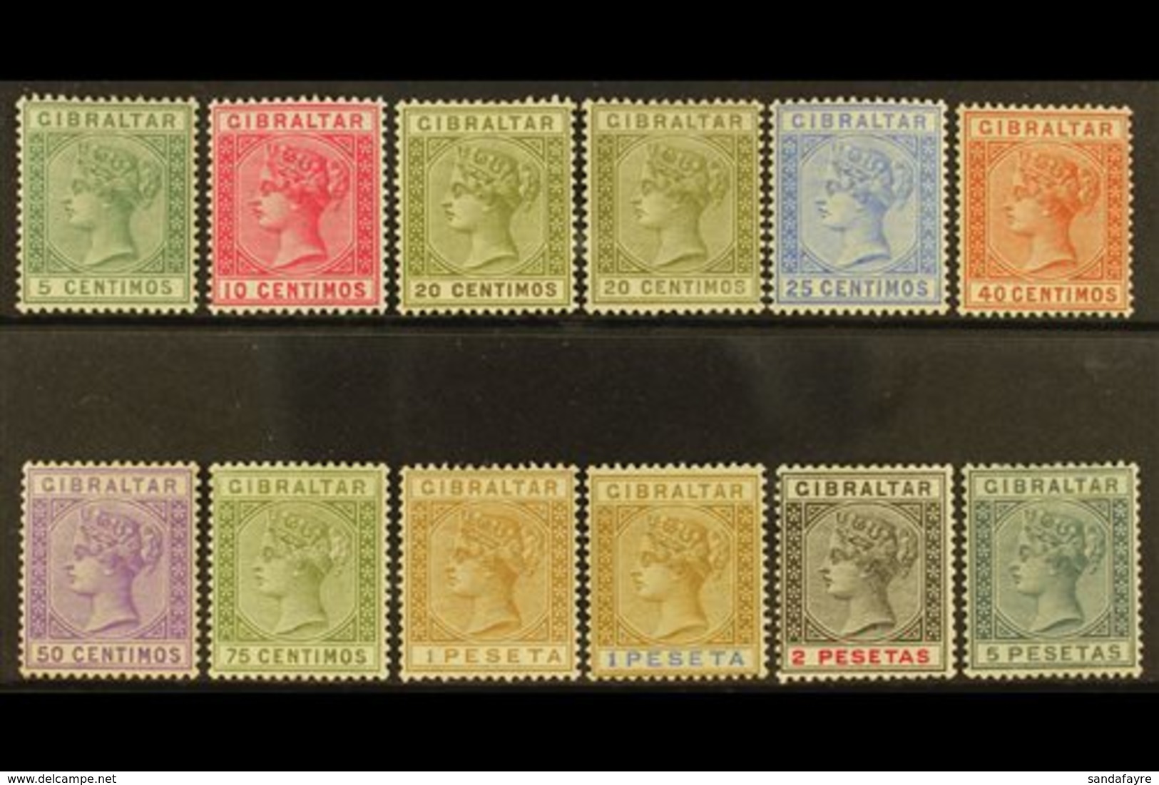 1889-96 Spanish Currency Complete Set, SG 22/33, Fine Mint. (12 Stamps) For More Images, Please Visit Http://www.sandafa - Gibraltar