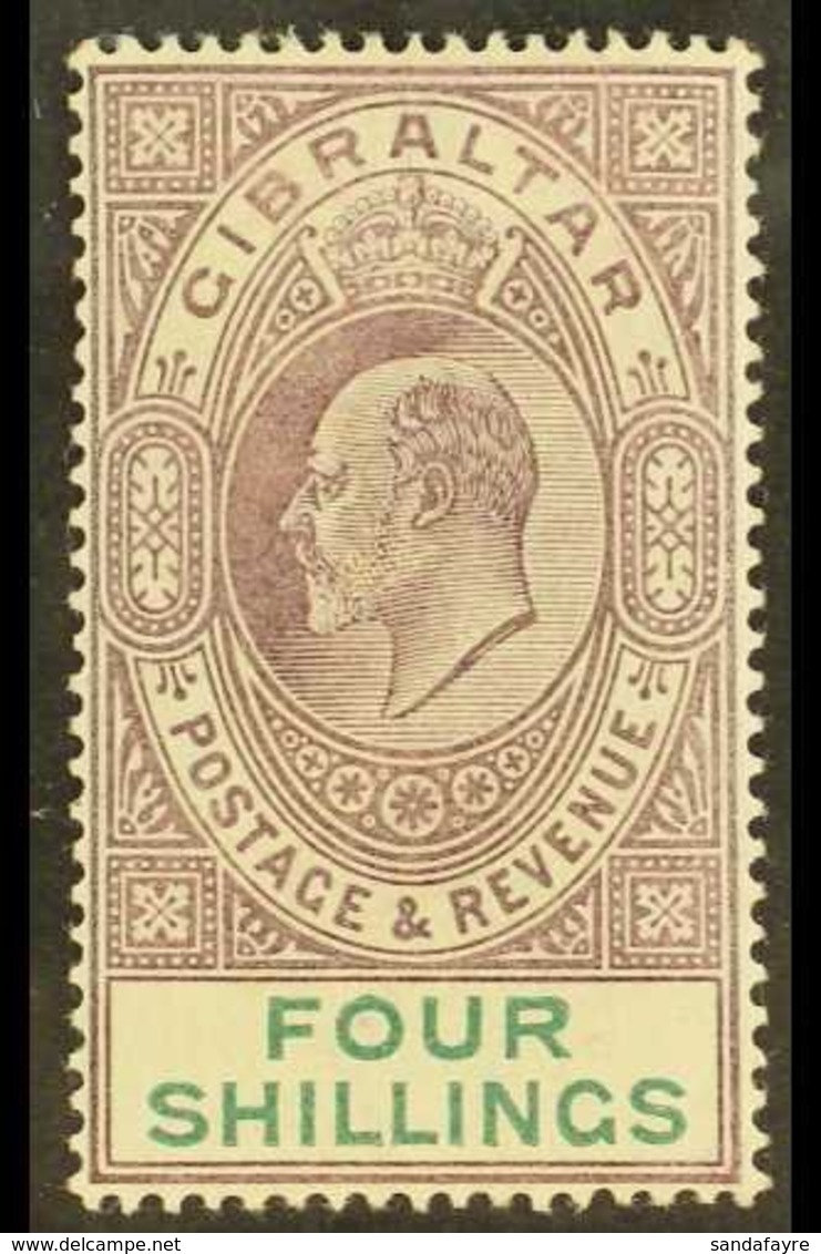 1903 (wmk CA) KEVII 4s Dull Purple And Green, SG 53, Very Fine Mint. For More Images, Please Visit Http://www.sandafayre - Gibraltar