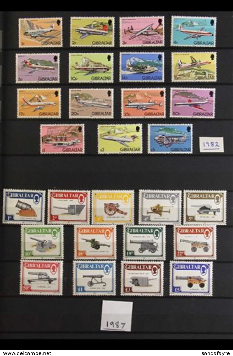 1969-1988 NEVER HINGED MINT All Different Selection. With Definitives 1977-82 Set To £2, 1982 Aircraft Complete Set, 198 - Gibraltar