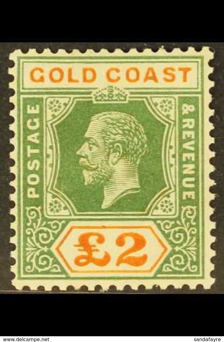 1921-24 £2 Green And Orange, SG 102, Mint With Good Colours, Slightly Toned Gum. For More Images, Please Visit Http://ww - Gold Coast (...-1957)