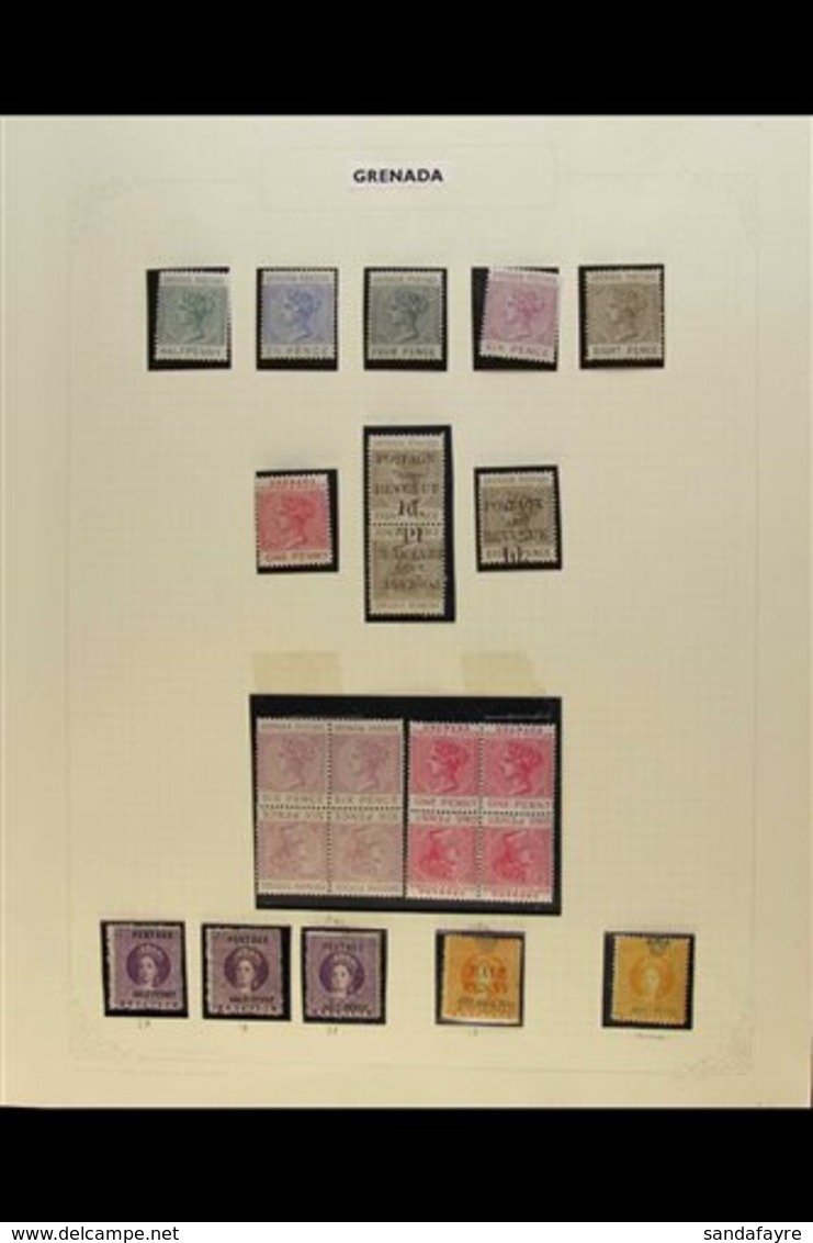 1881-1891 FINE MINT COLLECTION In Hingeless Mounts On Album Page. With 1881 ½d Mauves (3 Shades); 1883 Set To 8d (less 1 - Grenade (...-1974)