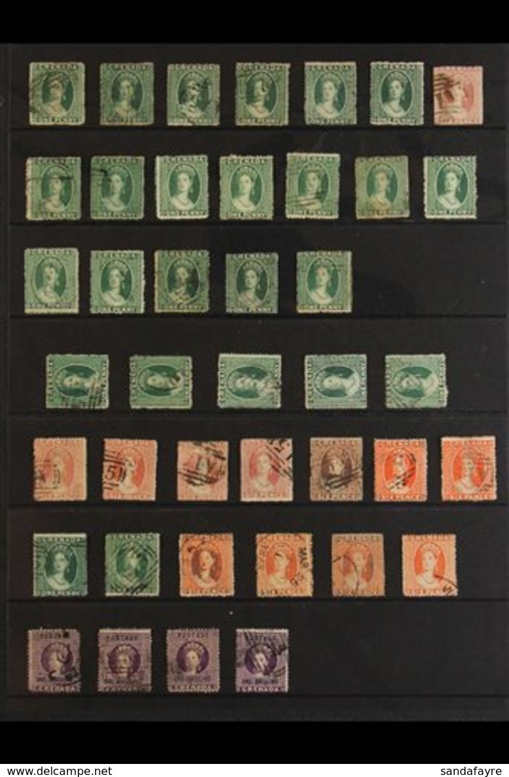 19TH CENTURY USED HOARD CAT £1600+ 1861-1899 USED ASSEMBLY Presented On A Series Of Stock Pages That Includes Much Shade - Grenada (...-1974)