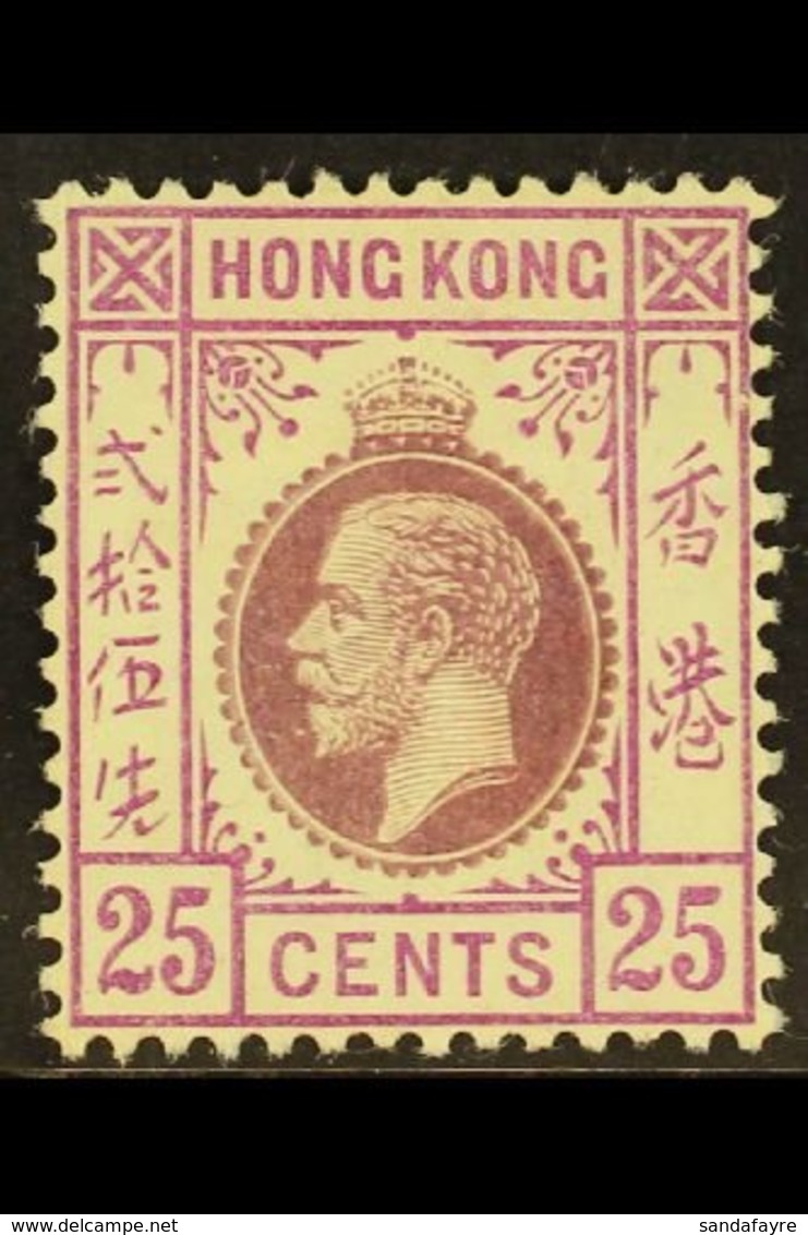1912 25c Purple And Magenta (Type B) Geo V, SG 109, Very Fine Mint. Heavyish Hinge. For More Images, Please Visit Http:/ - Autres & Non Classés