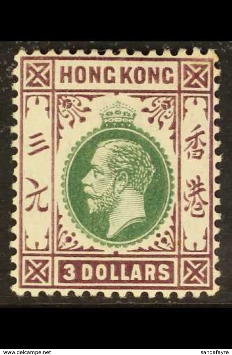 1912-21 $3  Green & Purple, SG 114, Very Fine Mint For More Images, Please Visit Http://www.sandafayre.com/itemdetails.a - Autres & Non Classés