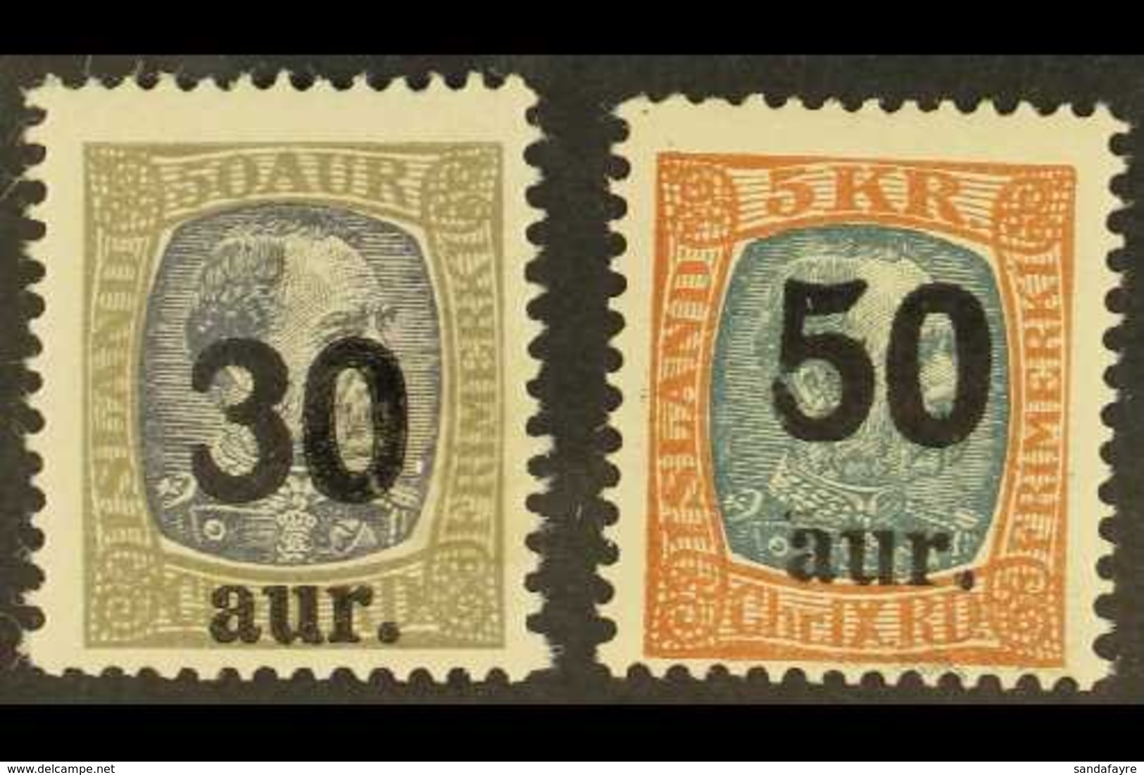 1925 30a On 50a & 50a On 5k Surcharges, Mi 112/13, Never Hinged Mint (2 Stamps). For More Images, Please Visit Http://ww - Other & Unclassified