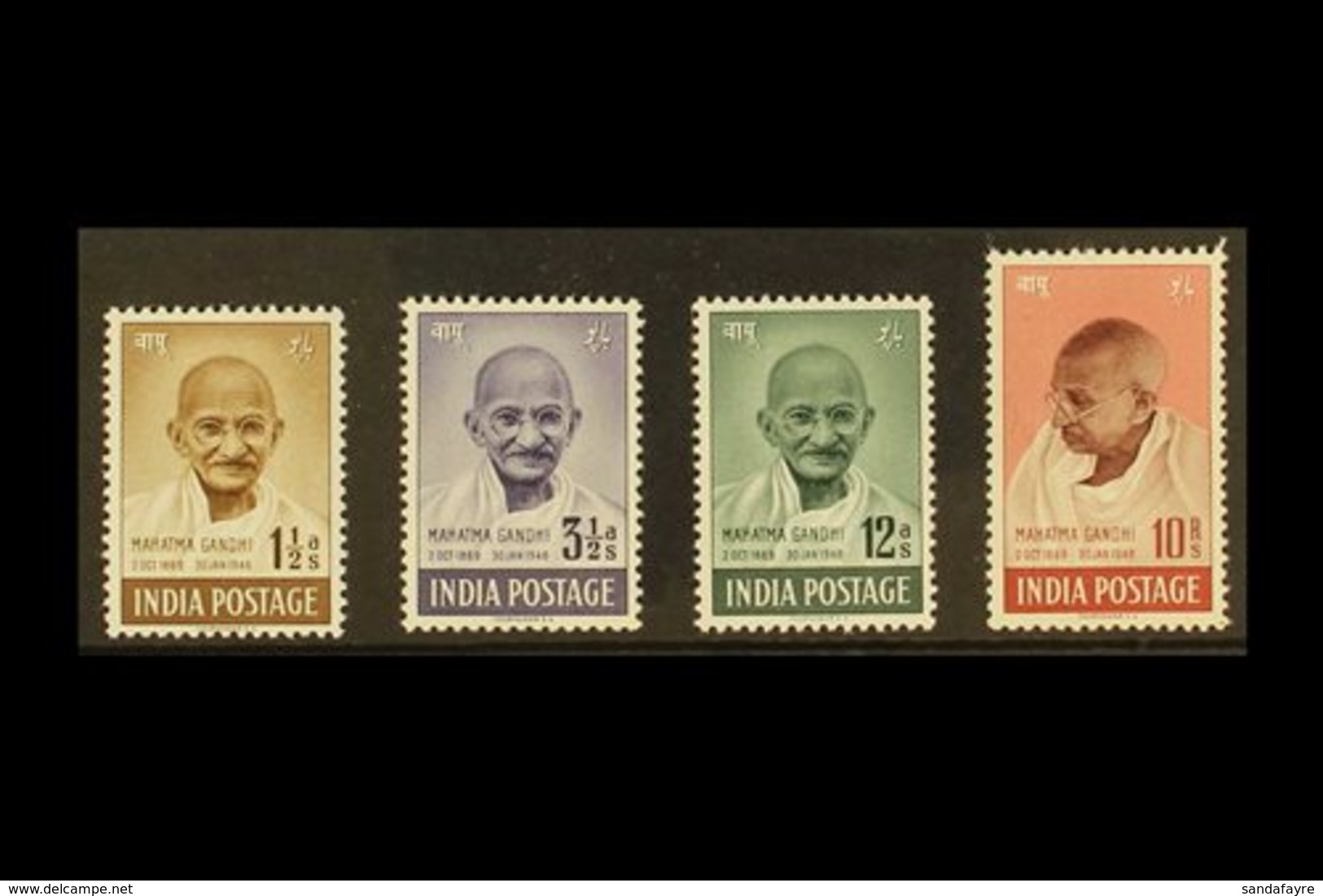 1948 Gandhi First Anniv. Of Independence Set Complete, SG 305/08, Very Fine Mint (4 Stamps) For More Images, Please Visi - Sonstige & Ohne Zuordnung