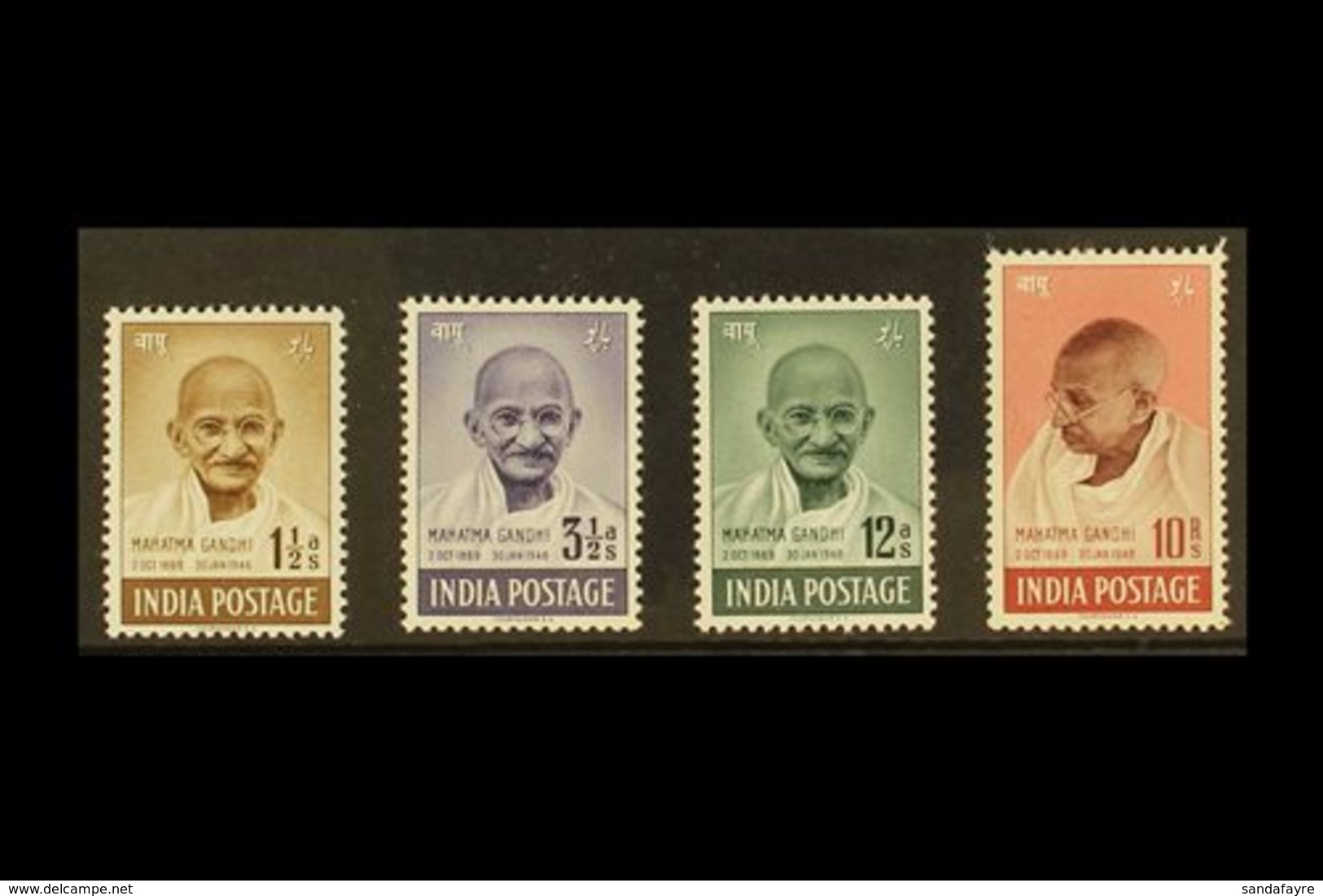 1948 Gandhi First Anniv. Of Independence Set Complete, SG 305/08, Very Fine Mint (4 Stamps) For More Images, Please Visi - Autres & Non Classés