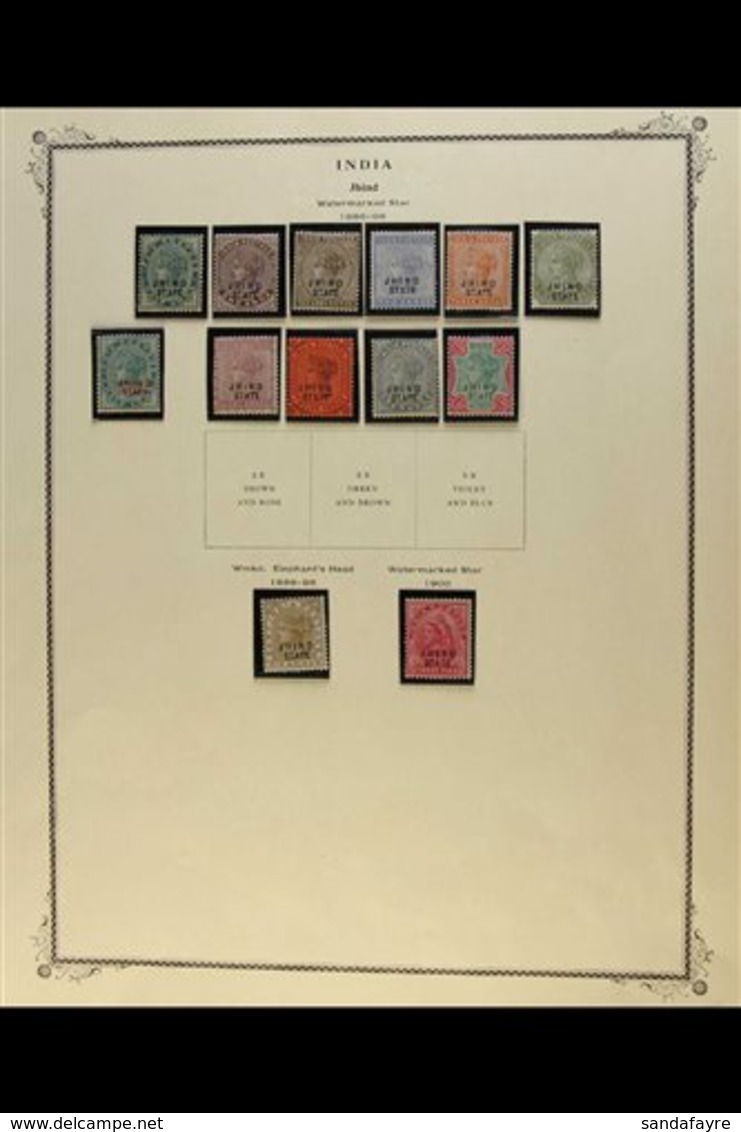 JIND QV To KGV FINE MINT Collection On Printed Leaves. With 1886 Red Overprint ½a; 1886-89 Black Overprint Set To Both 1 - Autres & Non Classés