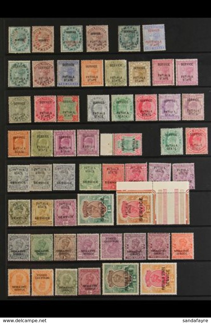 PATIALA OFFICIALS - 1884-1944 MINT COLLECTION Incl. QV Issues Almost Complete (missing 12a), KEVII Complete Plus A Few S - Other & Unclassified