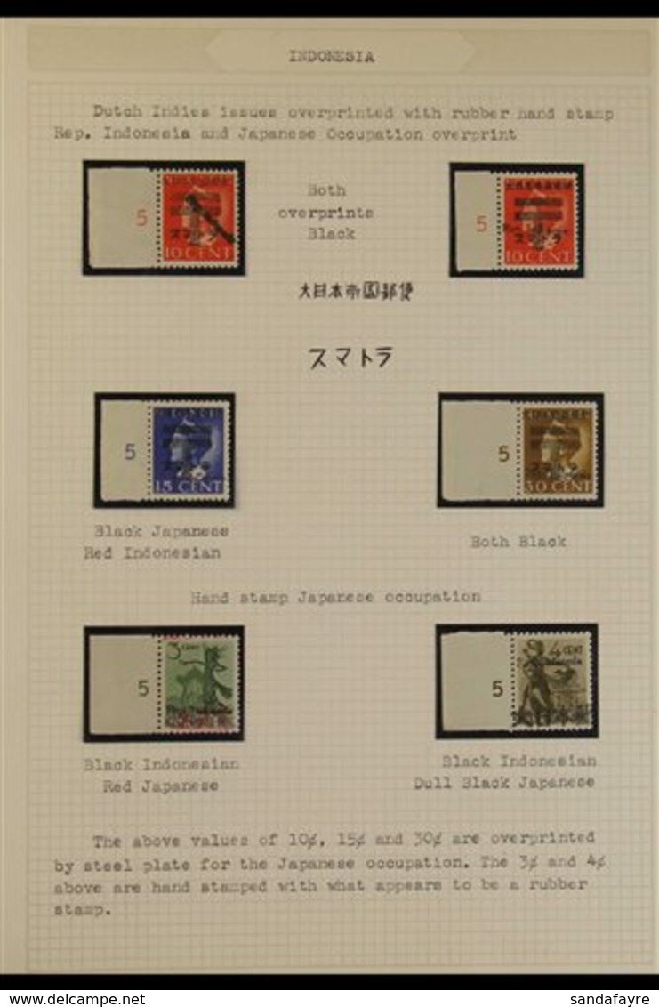 1950-63 FINE MINT COLLECTION Neatly Written Up And Presented In Two Albums, Begins With Range Of Various Overprints On J - Indonesia