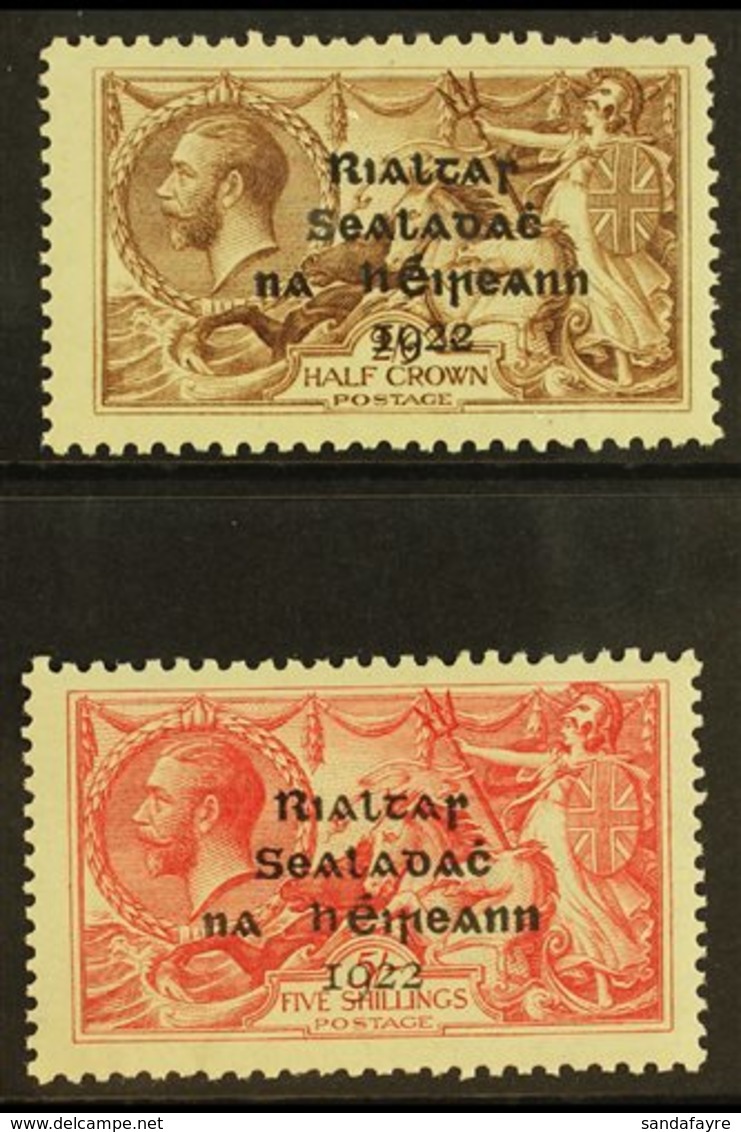 1922 DOLLARD 2s6d And 5s Seahorses, SG 17 & 19, Fine Mint. (2) For More Images, Please Visit Http://www.sandafayre.com/i - Andere & Zonder Classificatie