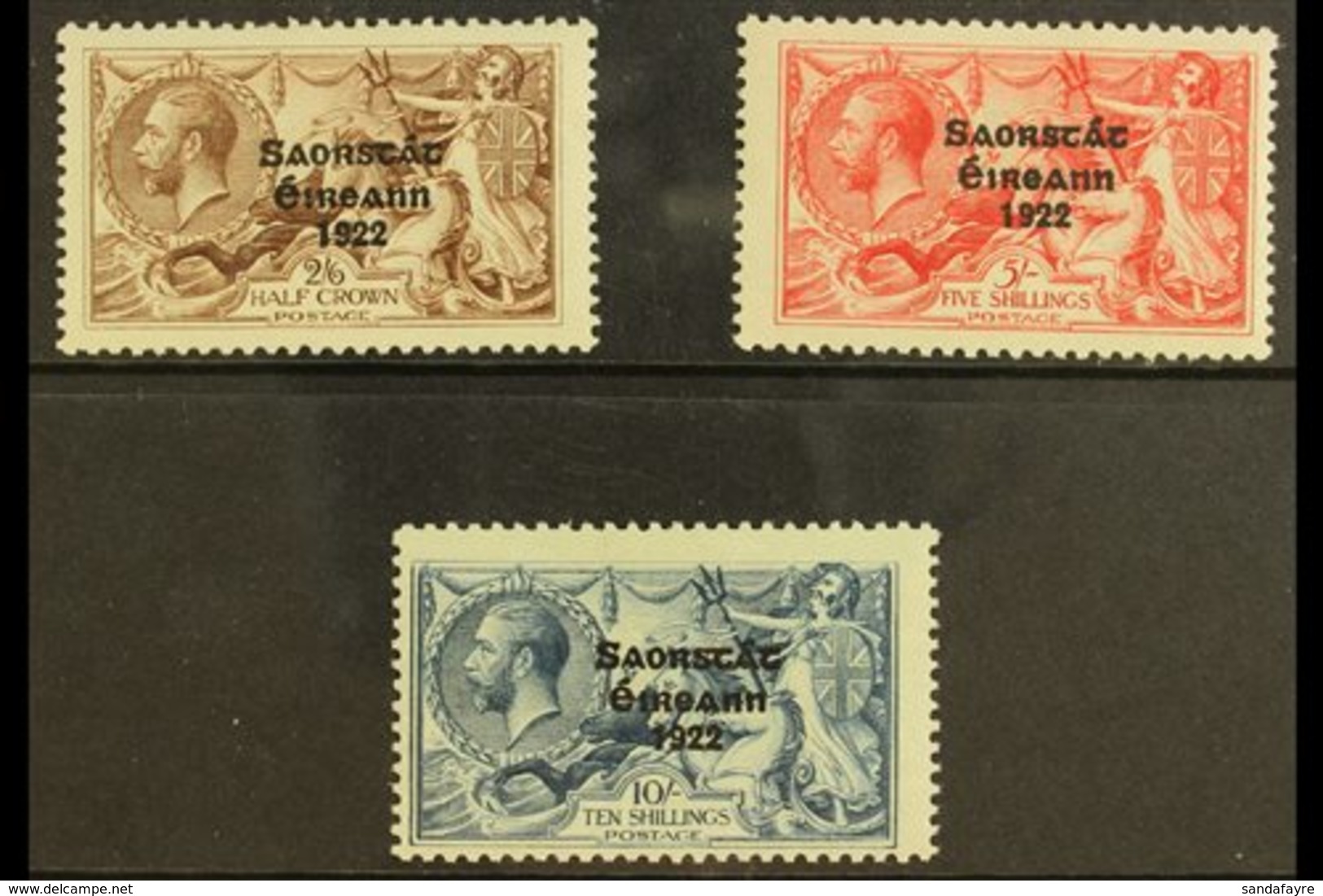 1925-28 Seahorses Complete Set With Three Line Overprint (narrow Date), SG 83/85, Very Fine Mint, Lightly Hinged. (3 Sta - Other & Unclassified