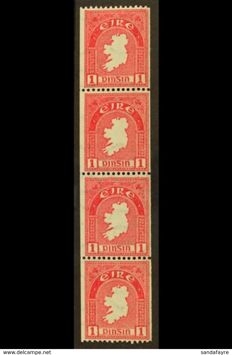 1940 COIL STAMP 1d Carmine, Perf 14 X Imperf, SG 112b, Mint Never Hinged Strip Of Four.  For More Images, Please Visit H - Autres & Non Classés