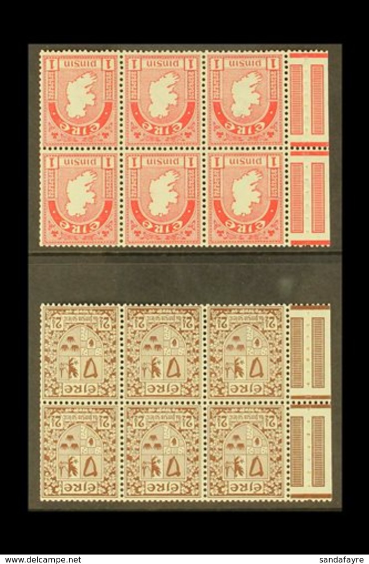 1940-68 MINT BOOKLET PANES 1d Carmine & 2½d Red Brown "INVERTED WATERMARK" Booklet Panes With Binding Margins (SG 112aw  - Autres & Non Classés