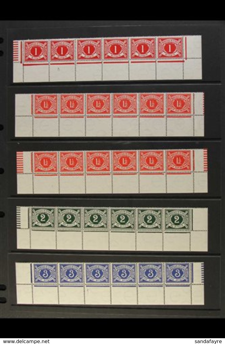 POSTAGE DUES 1940-70 Fine Mint Collection Of STRIPS OF SIX From Base Of Sheet With Margins On Three Sides, Incl. 1d With - Other & Unclassified