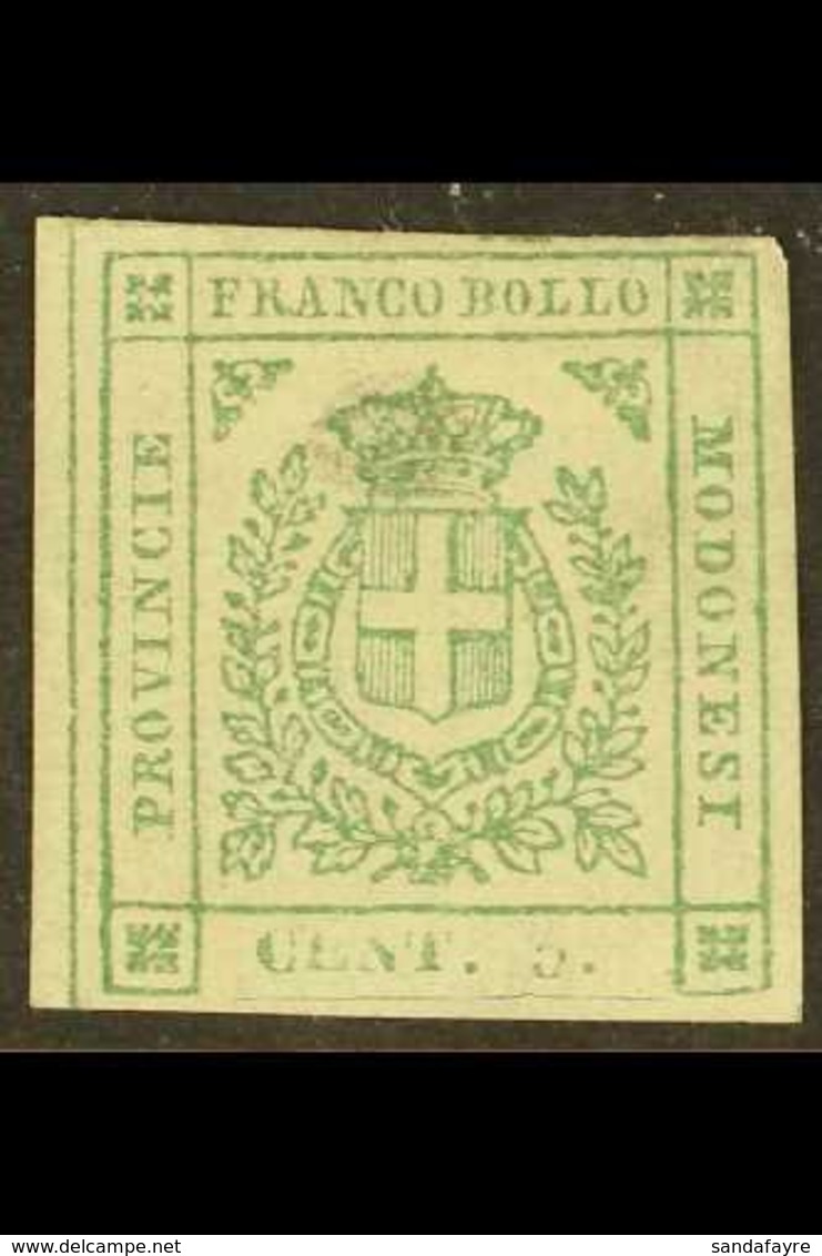 MODENA 1859 5c Green, Provisional Govt, Sass 12, Fine Mint Og, Small Older Hinge Remnant. Cat €2400 (£2100) For More Ima - Unclassified