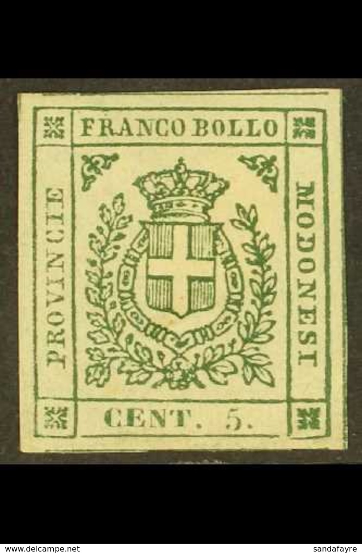 MODENA 1859 5c Deep Green, Provisional Govt, Sass 12a, Very Fine Mint Og. Lovely Stamp With Bright Rich Colour. Cat €250 - Unclassified