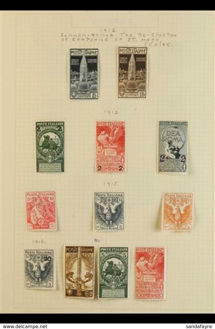 1911-1944 FINE MINT COLLECTION On Leaves, ALL DIFFERENT, Includes 1911 Jubilee Set To 10c, 1912 Campanile Set, 1915-16 R - Ohne Zuordnung