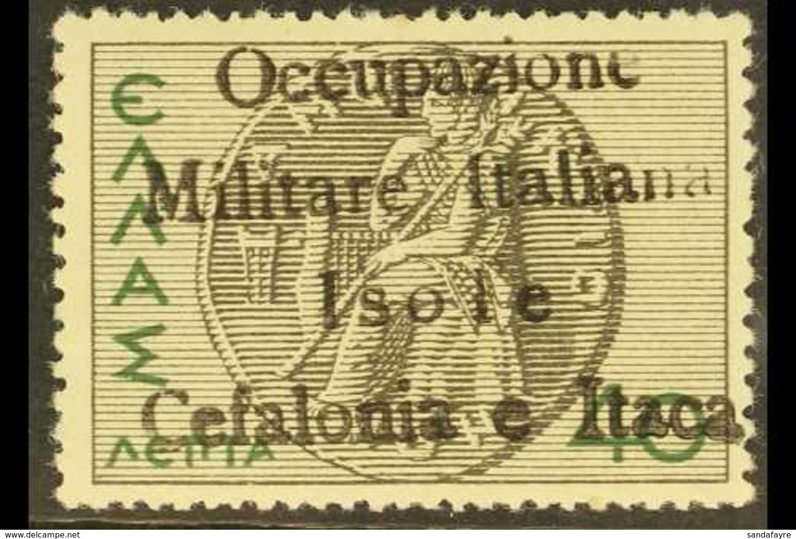 CEFOLONIA & ITHACA 40L Black And Green, Ithaca Issue, Sass 31, Fine Never Hinged Mint. Couple Of Tone Spots On Gum. Merc - Other & Unclassified