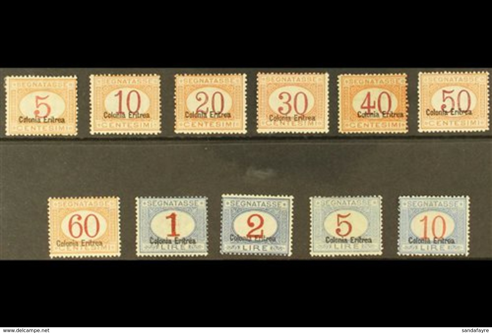 ERITREA POSTAGE DUES 1920-26 "Colonia Eritrea" Overprints At Bottom Complete Set (Sassone 14/24, SG D53/63), Fine Mint,  - Other & Unclassified