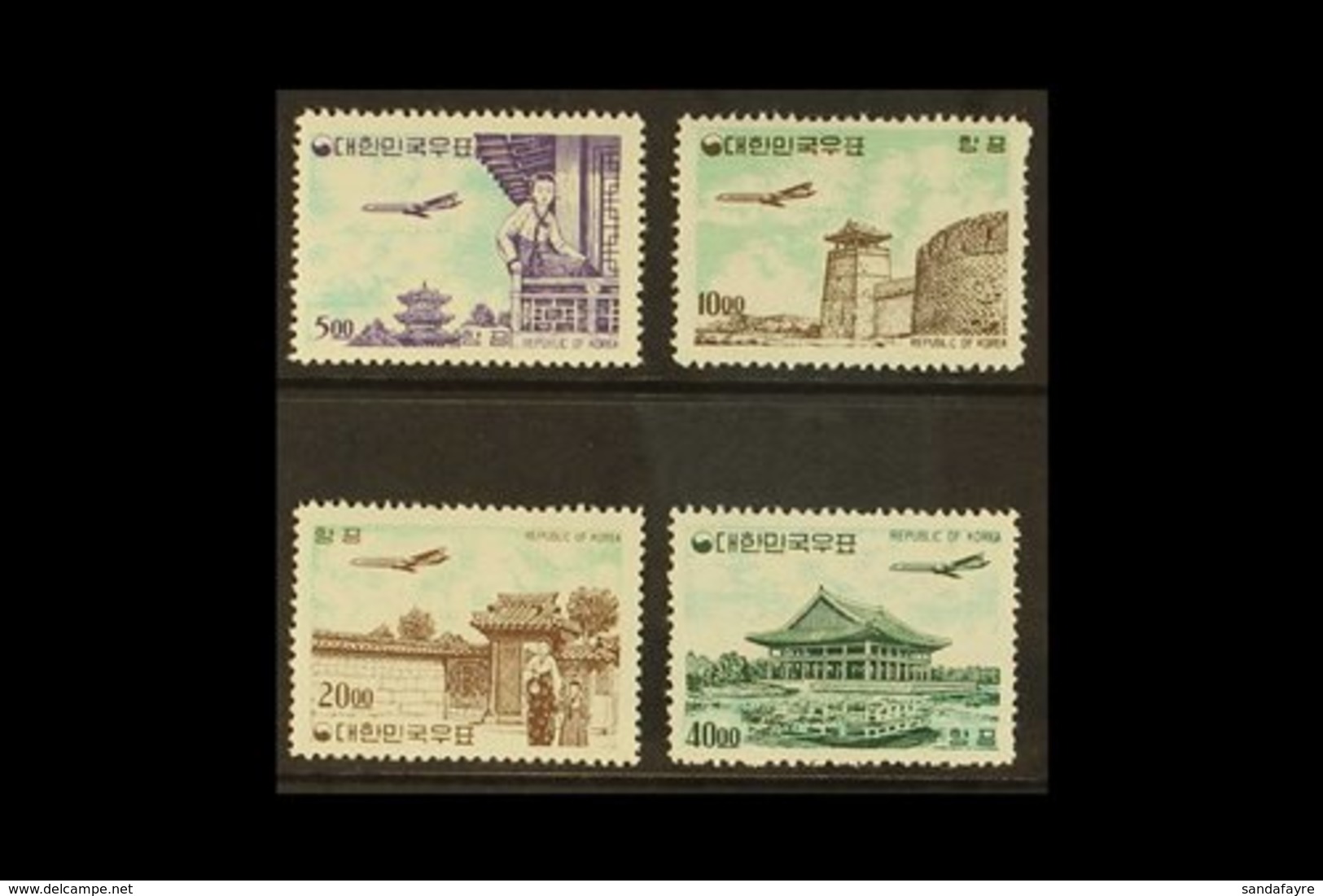 1962-3 Airmails Set, New Currency, SG 454/7, Never Hinged Mint (4 Stamps). For More Images, Please Visit Http://www.sand - Korea, South