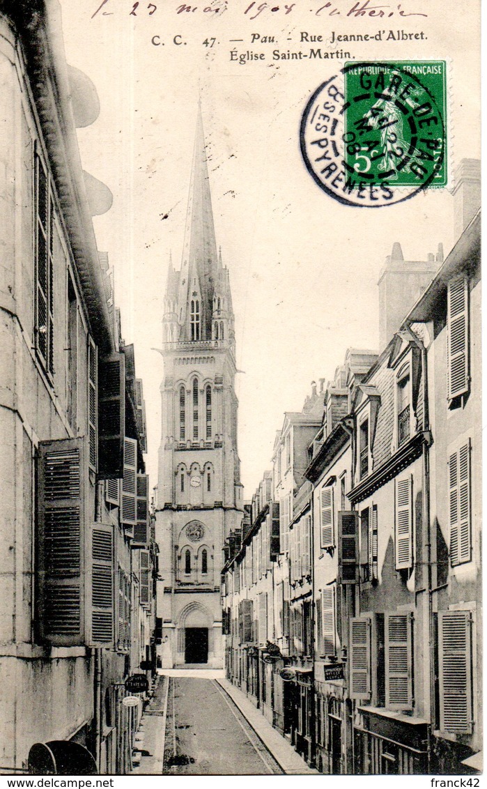 64. Pau. Rue Jeanne D'albret; église Saint Martin - Pau