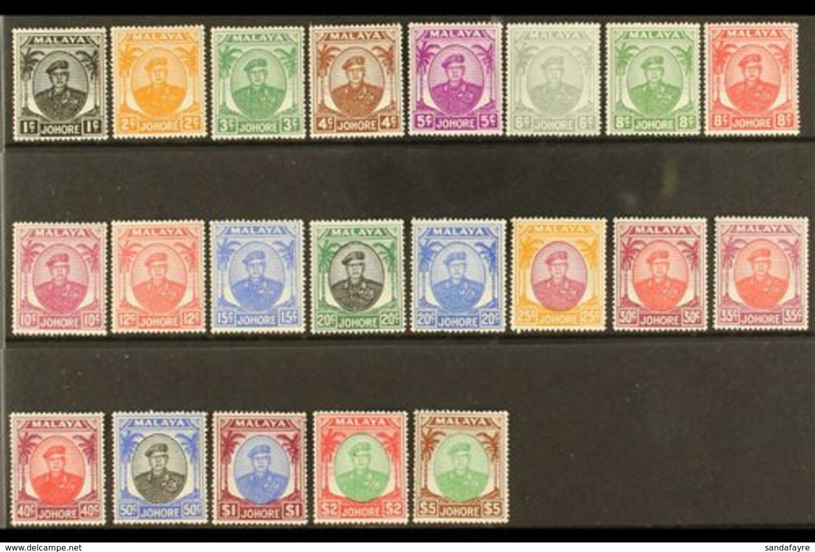 JOHORE 1949-55 Complete Sultan Set, SG 133/147, Superb Never Hinged Mint. (21 Stamps) For More Images, Please Visit Http - Other & Unclassified