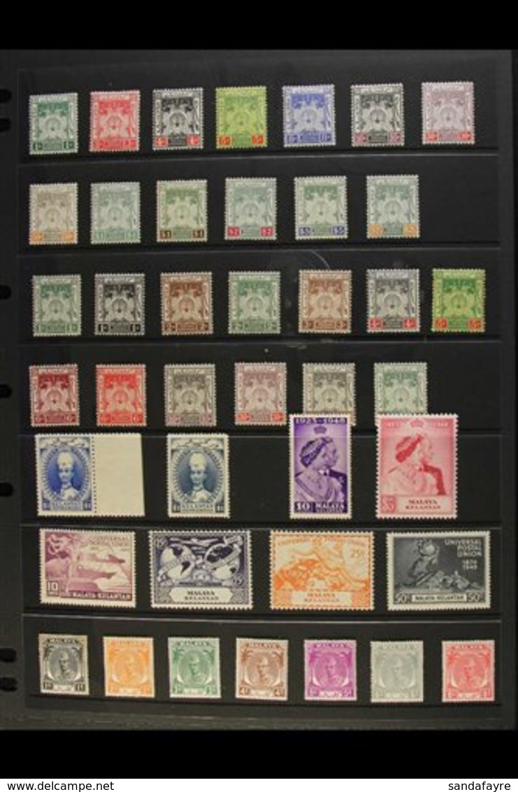KELANTAN 1911-1963 FINE MINT ALL DIFFERENT COLLECTION With 1911-15 Complete Set, 1921-28 Complete Set, 1928-35 $1 Blue ( - Other & Unclassified