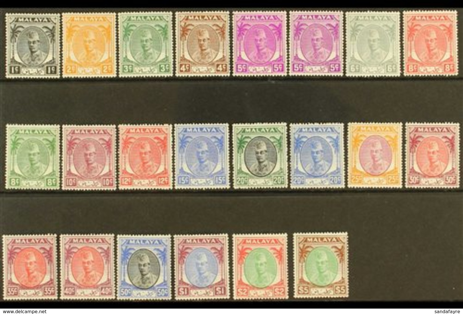 KELANTAN 1951-55 Complete Sultan Set, SG 61/81, Plus Listed 5c Shade, Superb Never Hinged Mint. (22 Stamps) For More Ima - Other & Unclassified
