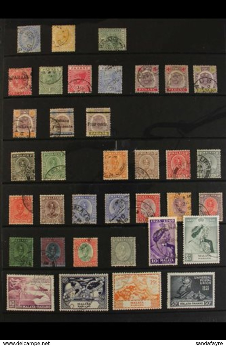 PAHANG 1890-1962 ALL DIFFERENT USED COLLECTION. Note A Couple Of Straits Settlements QV With Pahang Cds's; 1890 2c; 1891 - Autres & Non Classés