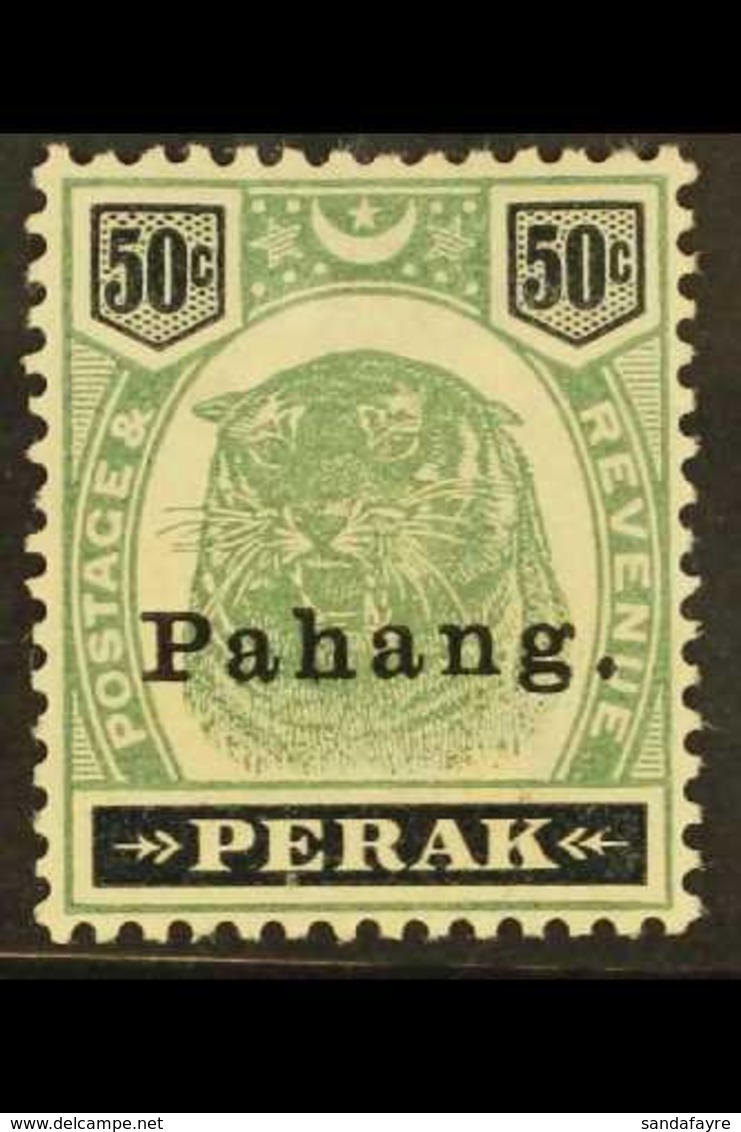 PAHANG 1898 50c Green And Black, Tiger, SG 22, Very Fine Mint. For More Images, Please Visit Http://www.sandafayre.com/i - Other & Unclassified