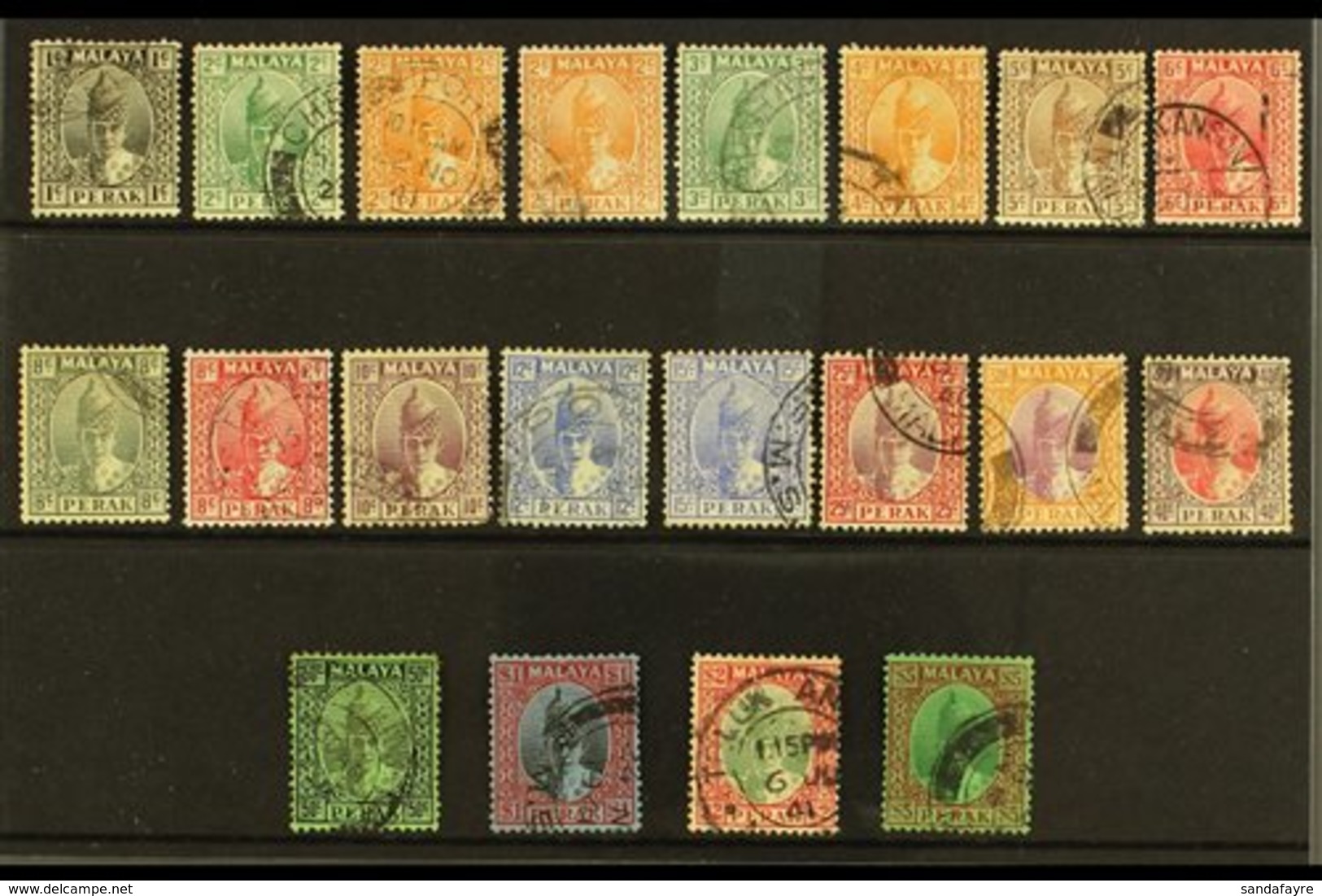 PERAK 1903 Sultan Iskandar "full Face" Set Complete, SG 103/21 Very Fine Used. (19 Stamps) For More Images, Please Visit - Autres & Non Classés