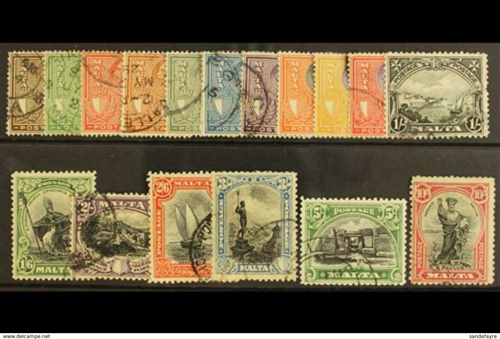 1926 St. Paul Set Complete, SG 157/72, Fine To Very Fine Used. (17 Stamps) For More Images, Please Visit Http://www.sand - Malta (...-1964)