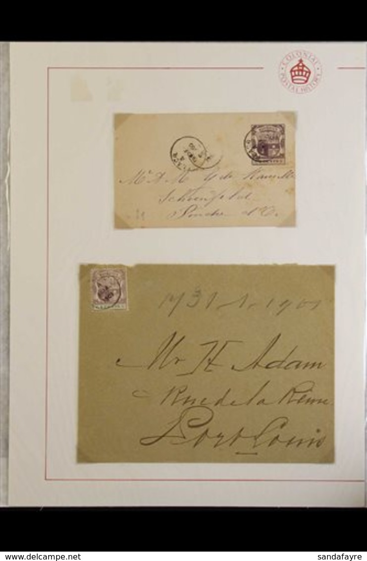 1900-1901 COVERS DUO An Attractive Duo, 1900 2c Postal Envelope And 1901 Cover Bearing 1897 4c, Both Tied By FLACQ Cds's - Mauritius (...-1967)